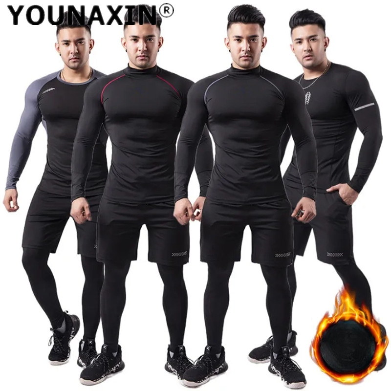 Yoga Fitness Training - Setelan Olahraga Hangat Pria 3 Potong,