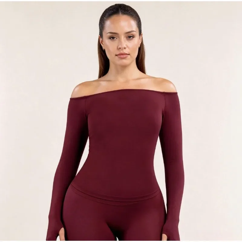 Yoga Of Fitness - Atasan Yoga Lengan Panjang Model Bahu
